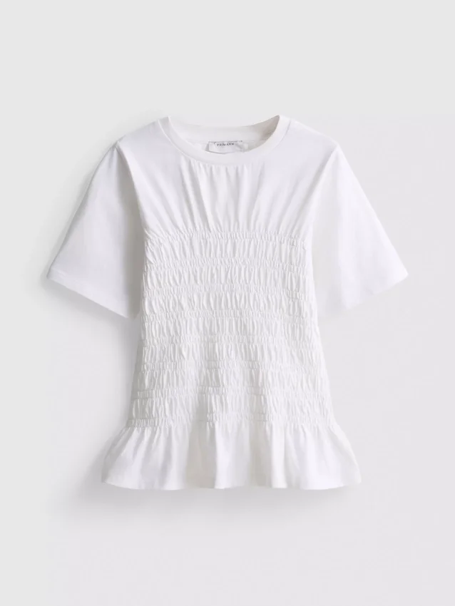 7-15 anos | T-shirt com peplum franzido