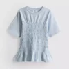 7-15 anos | T-shirt com peplum franzido