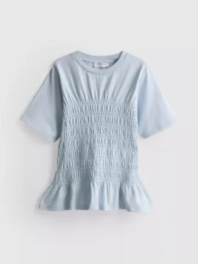 7-15 anos | T-shirt com peplum franzido
