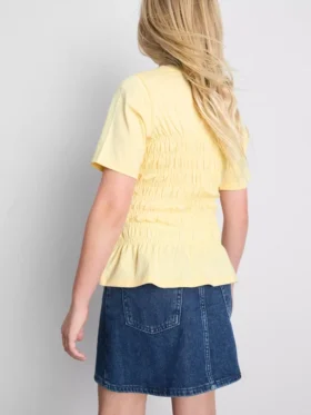 7-15 anos | T-shirt com peplum franzido