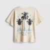 7-15 anos | T-shirt texturada com padrão de palmeiras
