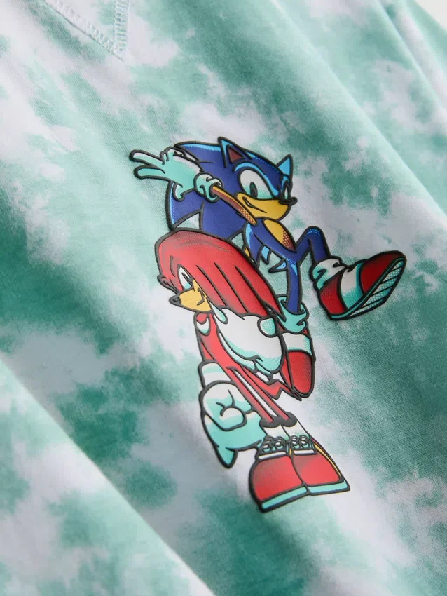 7-15 anos | T-shirt tie-dye do Sonic the Hedgehog