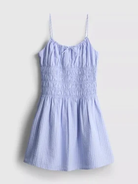 7-15 anos | vestido em tecido seersucker