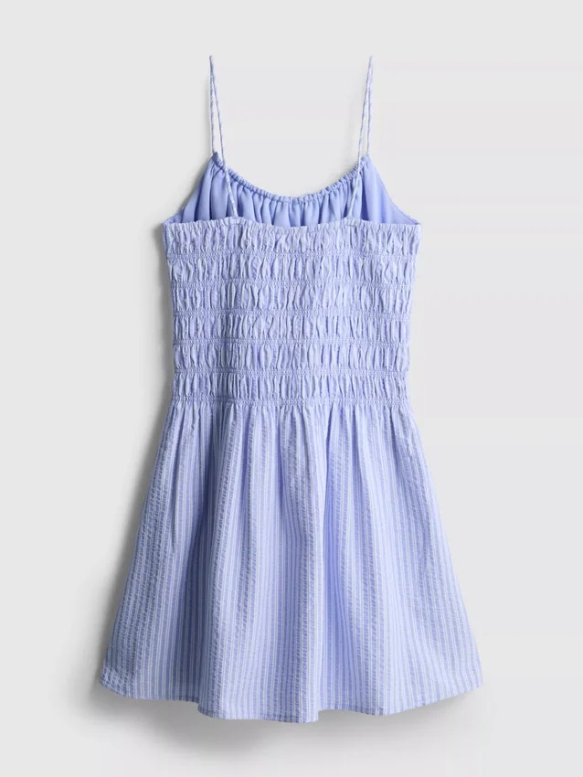 7-15 anos | vestido em tecido seersucker