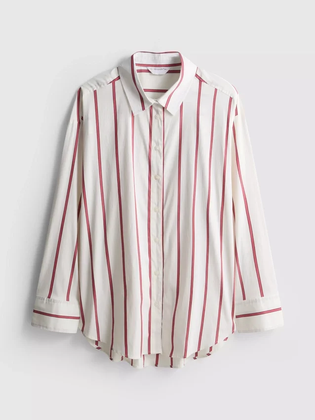 A camisa de popeline às riscas com elevado teor de algodão da The Edit
