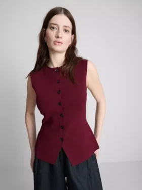 A camisola sem mangas de malha com botões da coleção «The Edit»