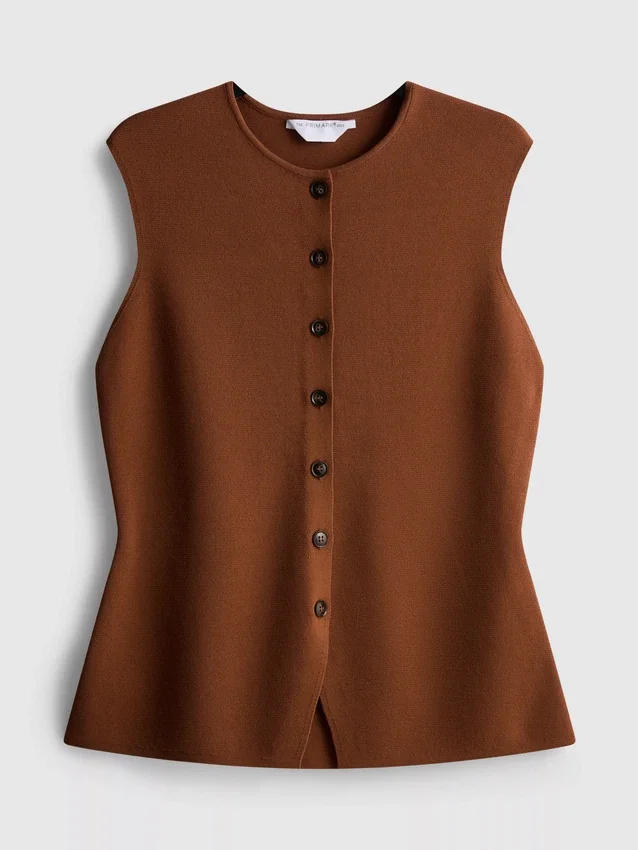 A camisola sem mangas de malha com botões da coleção «The Edit»