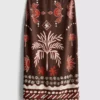 A saia midi estampada em mistura de linho da The Edit