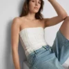 Bandeau de renda em mistura de algodão