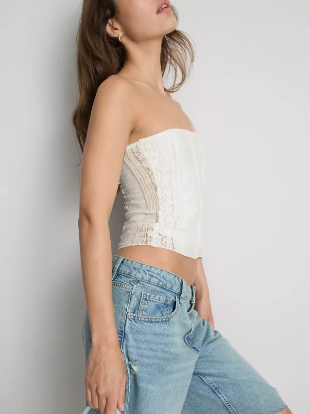 Bandeau de renda em mistura de algodão