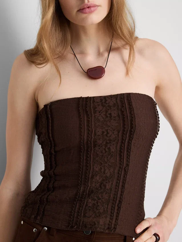 Bandeau de renda em mistura de algodão