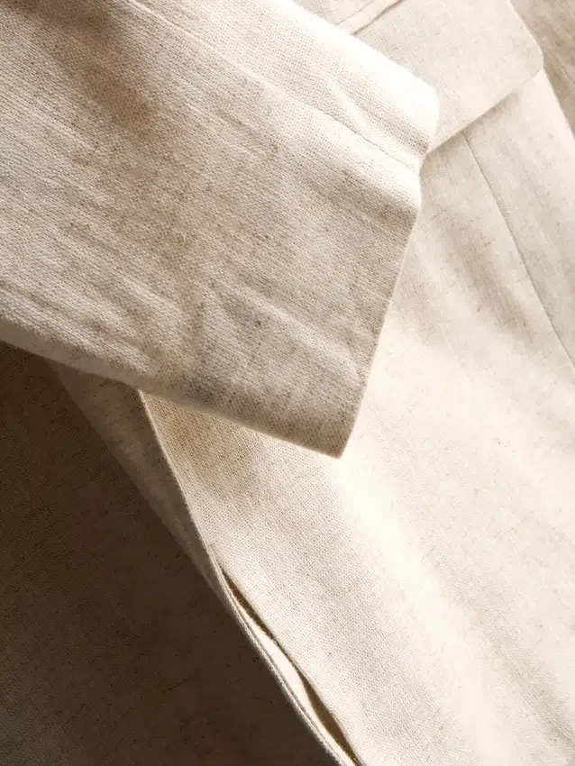 Blazer de botão único em mistura de linho