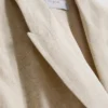 Blazer de manga curta em mistura de linho