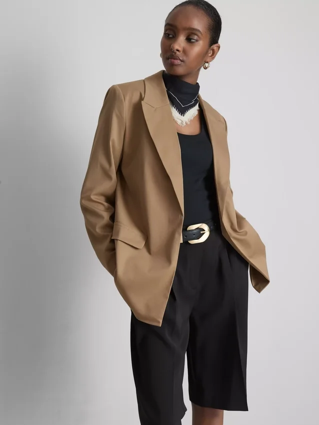 Blazer oversized de botões únicos