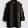 Blazer oversized de botões únicos