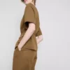Blazer safari com cinto em mistura de algodão