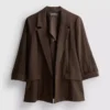 Blazer texturado com lapelas recortadas