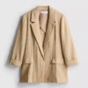 Blazer texturado com lapelas recortadas