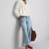 Blusa bordada com mangas balão