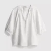 Blusa de manga 3/4 com decote em V