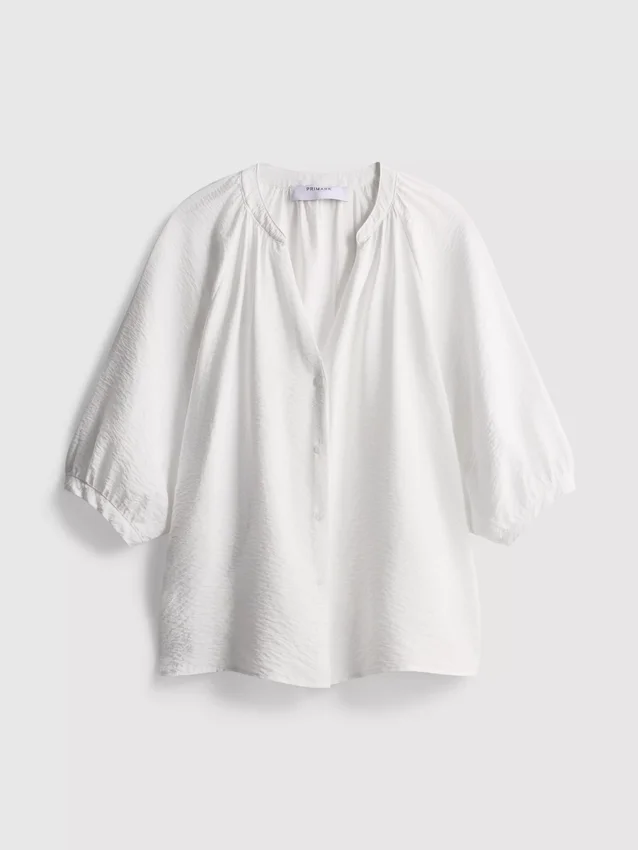 Blusa de manga 3/4 com decote em V