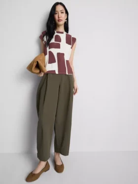 Blusa estampada com mangas curtas