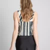 Blusa às riscas com bainha pontiaguda