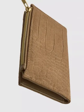 Bolsa com efeito de pele de crocodilo