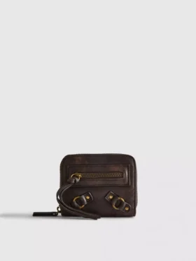 Bolsa com fecho de correr com efeito envelhecido