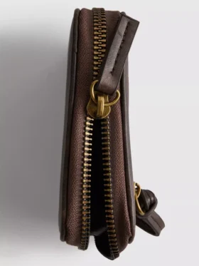 Bolsa com fecho de correr com efeito envelhecido