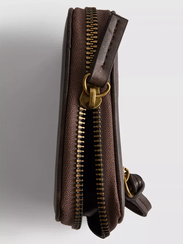 Bolsa com fecho de correr com efeito envelhecido