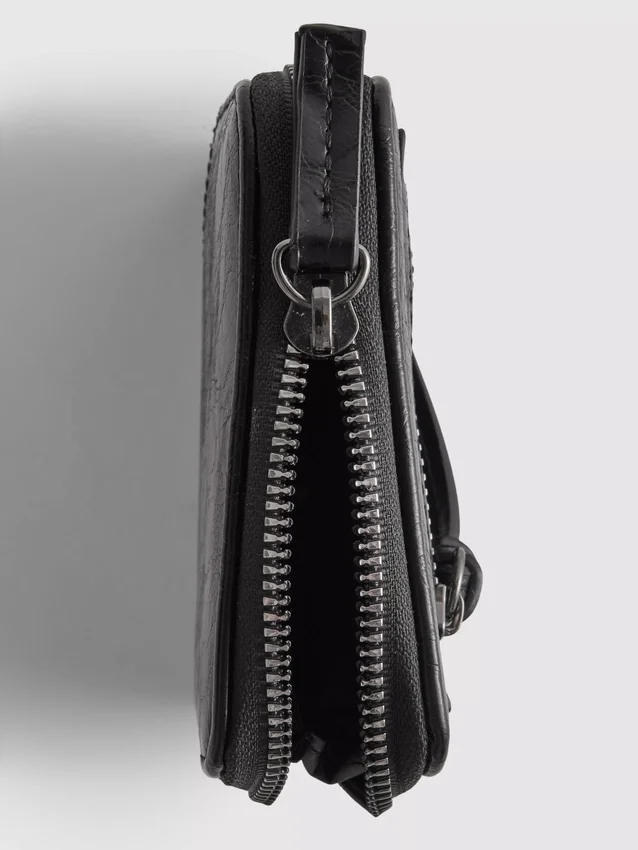Bolsa com fecho de correr com efeito envelhecido