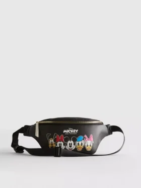Bolsa de cintura em imitação de couro da Disney com o Mickey e os amigos
