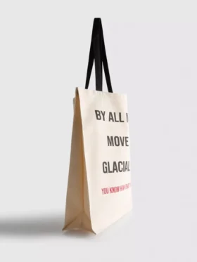 Bolsa de compras de lona com slogan «O Diabo Veste Prada»