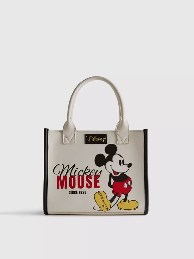 Bolsa de compras em couro sintético da Disney com o Mickey e os amigos