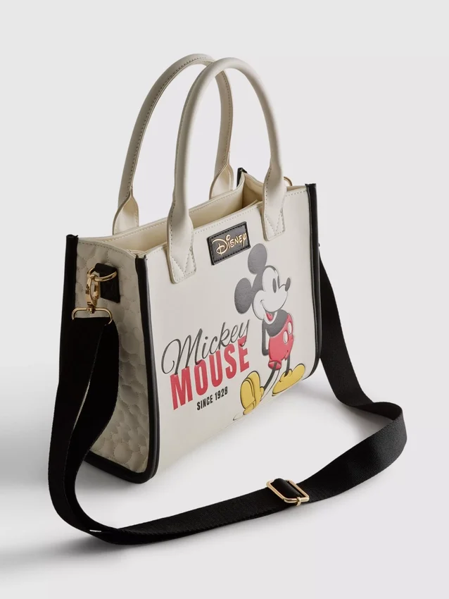 Bolsa de compras em couro sintético da Disney com o Mickey e os amigos