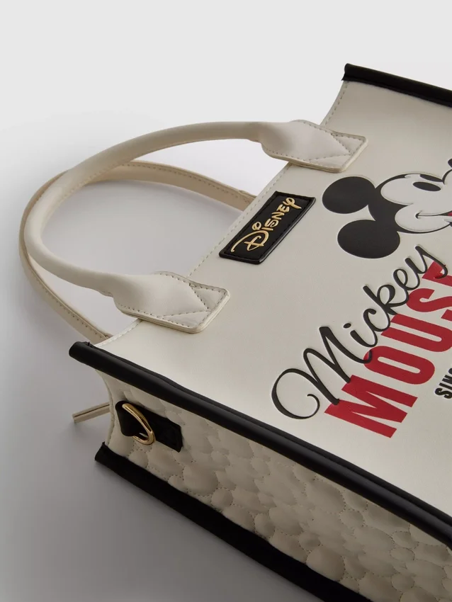 Bolsa de compras em couro sintético da Disney com o Mickey e os amigos