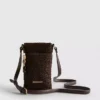 Bolsa para telemóvel tecida com contas