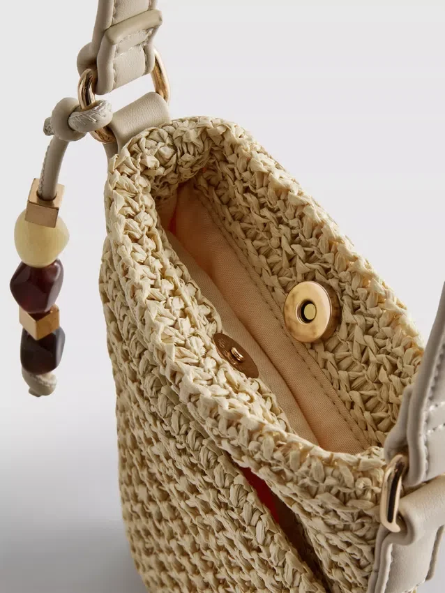 Bolsa para telemóvel tecida com contas