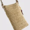 Bolsa para telemóvel tecida com contas
