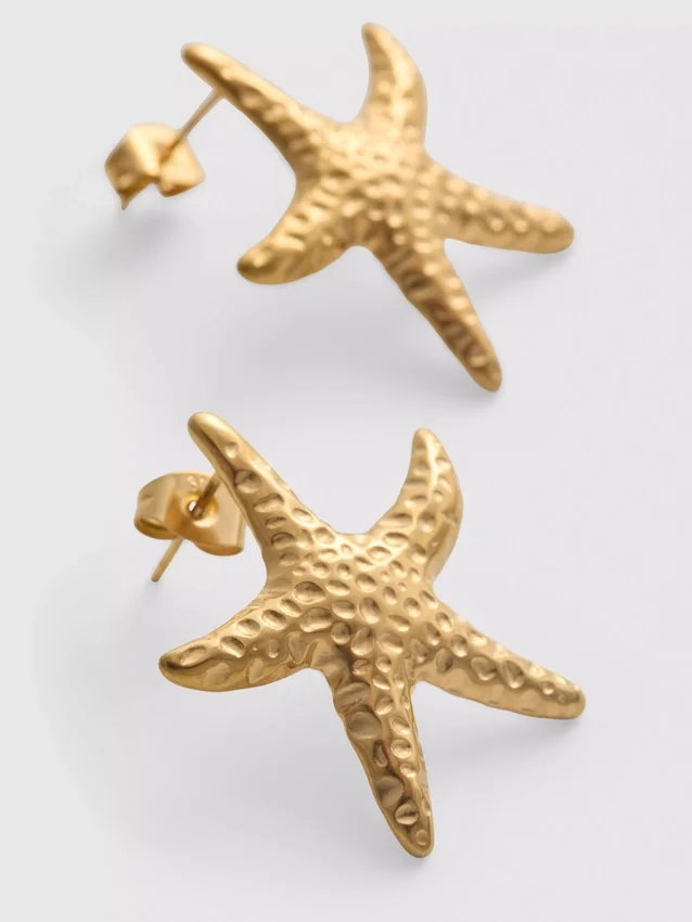 Brincos de pressão à forma de estrela-do-mar à prova de água