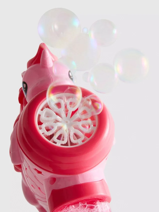 Brinquedo «pistola de bolhas» em forma de unicórnio