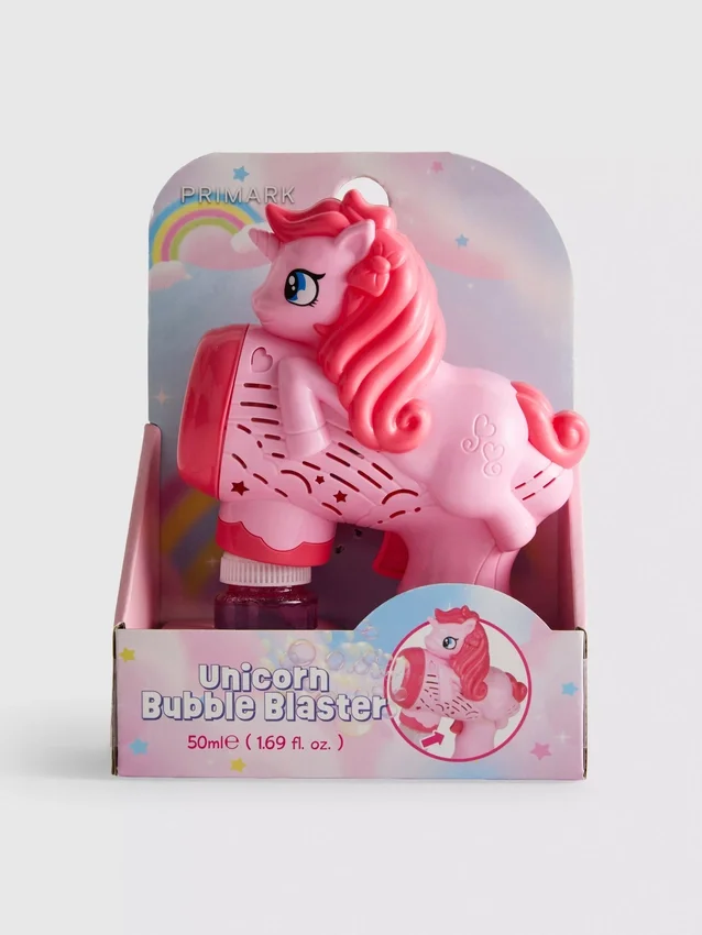 Brinquedo «pistola de bolhas» em forma de unicórnio