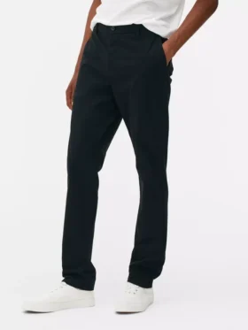 Calças chino justas elásticas
