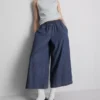 Calças de jeans tipo culote de perna larga