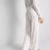 Calças de pijama com padrão de borboletas em canelado
