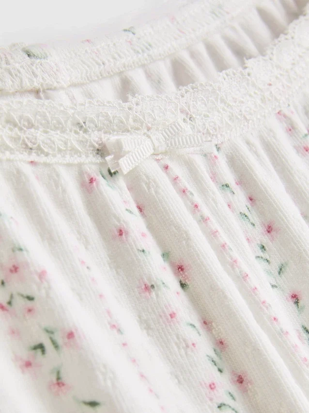 Calças de pijama com ponto floral