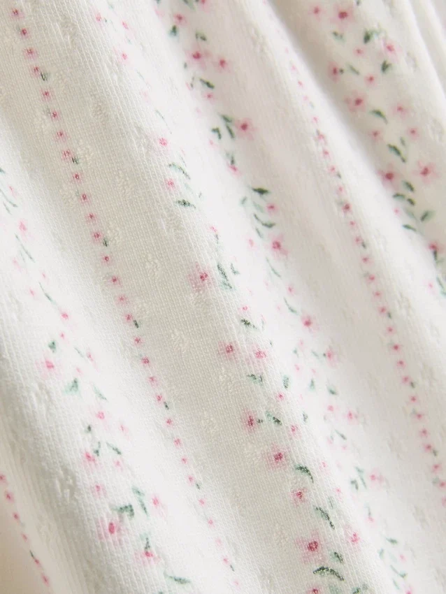 Calças de pijama com ponto floral