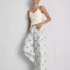 Calças de pijama de algodão estampadas