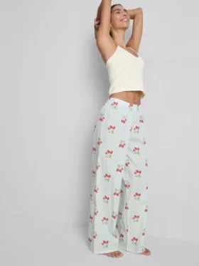 Calças de pijama de algodão estampadas